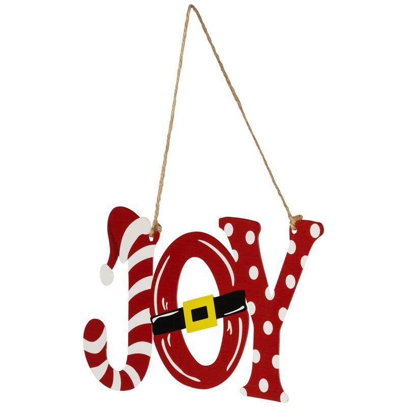 Santa Hat and Belt Joy Christmas Wall Sign - 12.25"