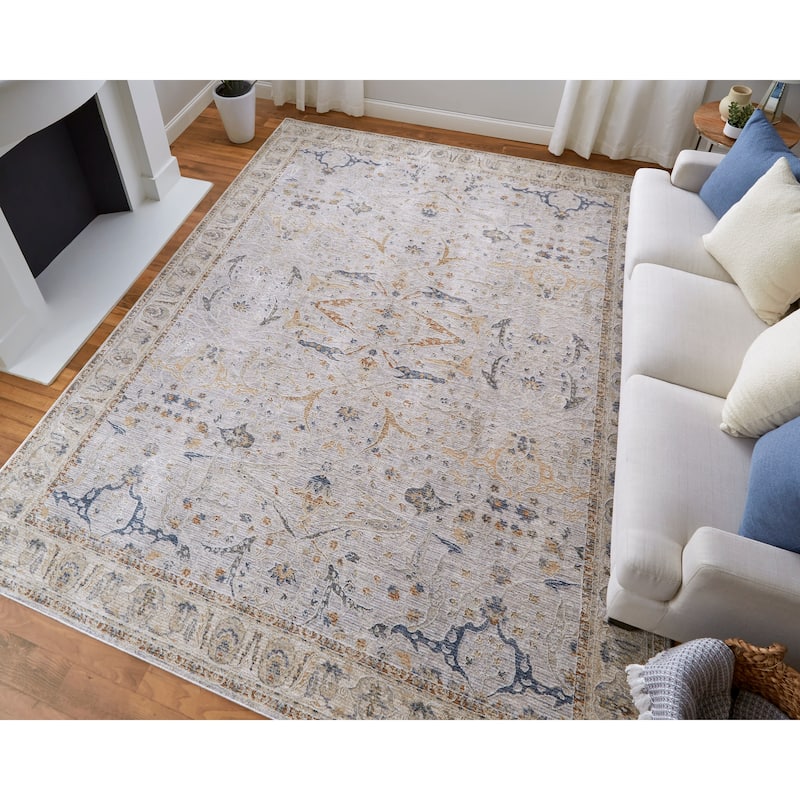 Grand Bazaar Hyannis Machine Made Ikat Transitional Area Rug