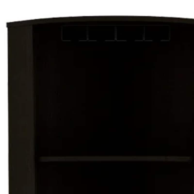 HomeRoots 71" Black Wood Corner Bar Cabinet With Two Doors