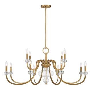 Warm Brass 12 Light Chandelier from the Bergdorf Collection