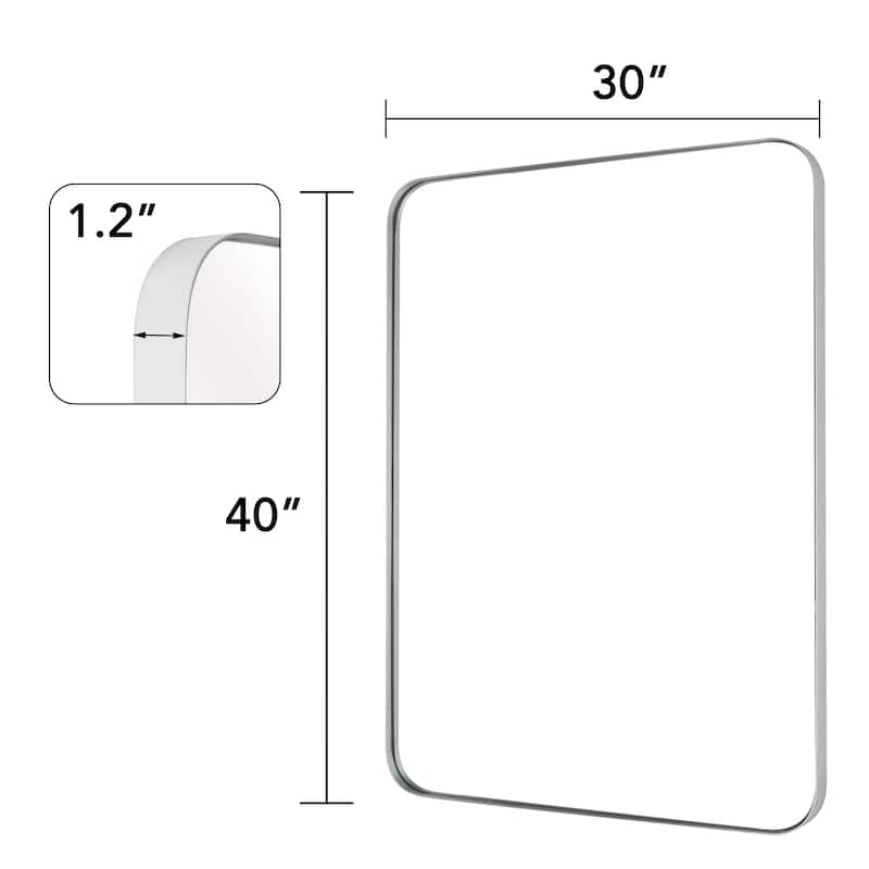 Wall Mirror Vanity Mirror Bathroom Mirror with Round Corner (1 Piece)