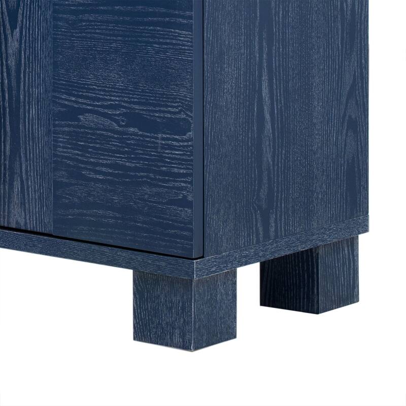 Wood Sideboard with Adjustable Shelves and Gold Handles