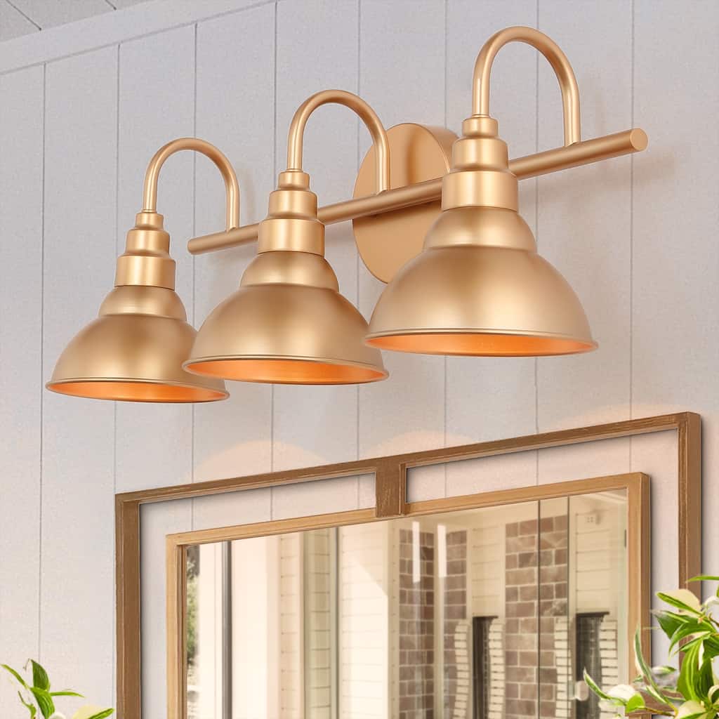 Modern Farmhouse Lodge Barn Metal Bathroom Vanity Lights Industrial Wall Sconce - L23"x W 6"x H 8.5"