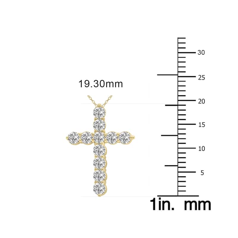 Marquee 1/2 Carat TW Lab Grown Diamond Religious Cross Pendant in 14K Yellow Gold