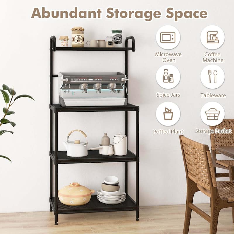 Costway 4-Tier Baker's Rack Microwave Oven Stand Shelves Kitchen - See Details