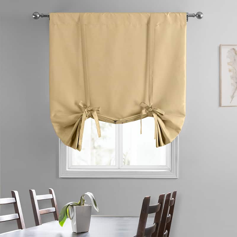 Exclusive Fabrics Vintage Textured Faux Dupioni Silk Tie-Up Window Shade (1 Panel)