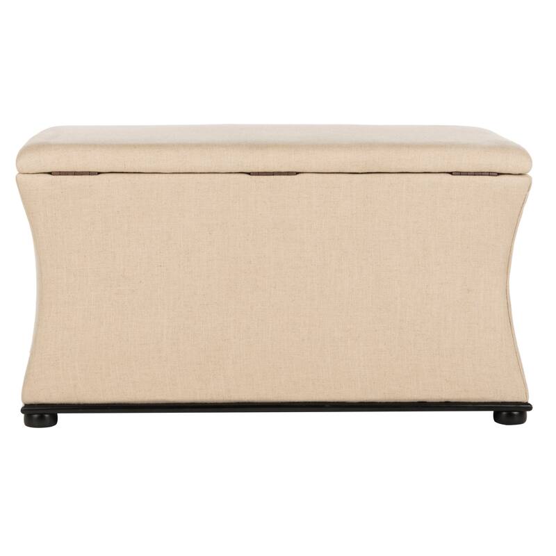 SAFAVIEH Gigi Cream Linen Storage Bench - 36" W x 19" D x 21" H - 36Wx19Dx21H