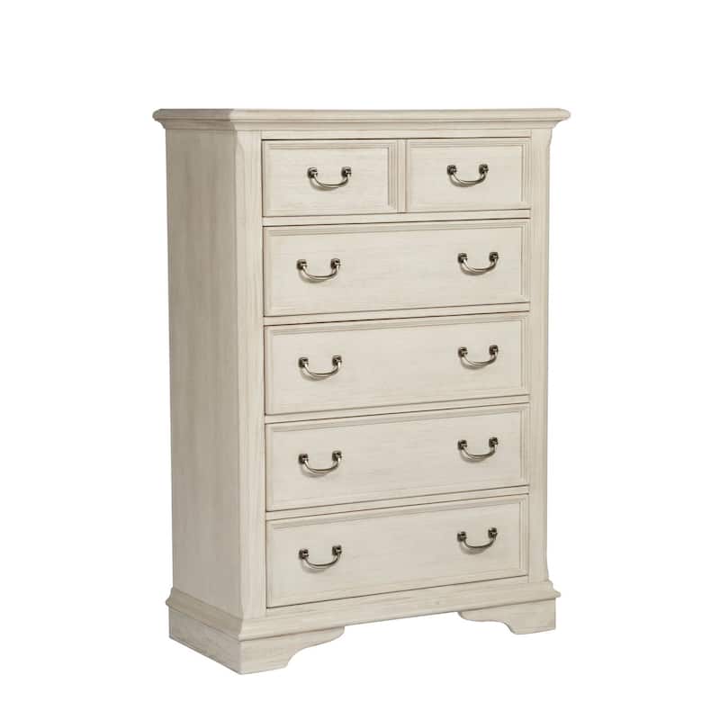 Bayside Antique White 5 Drawer Chest