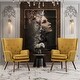 preview thumbnail 16 of 18, Modern Upholstered Velvet Wingback Accent Arm Chair, Set of 2 - 36.6" H x 28" W x 28.4" D