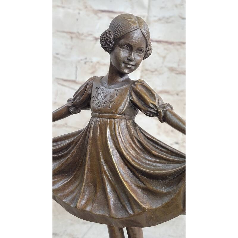 Signed Preiss Young Ballerina Bookend Book End Bronze Sculpture Statue Figurine