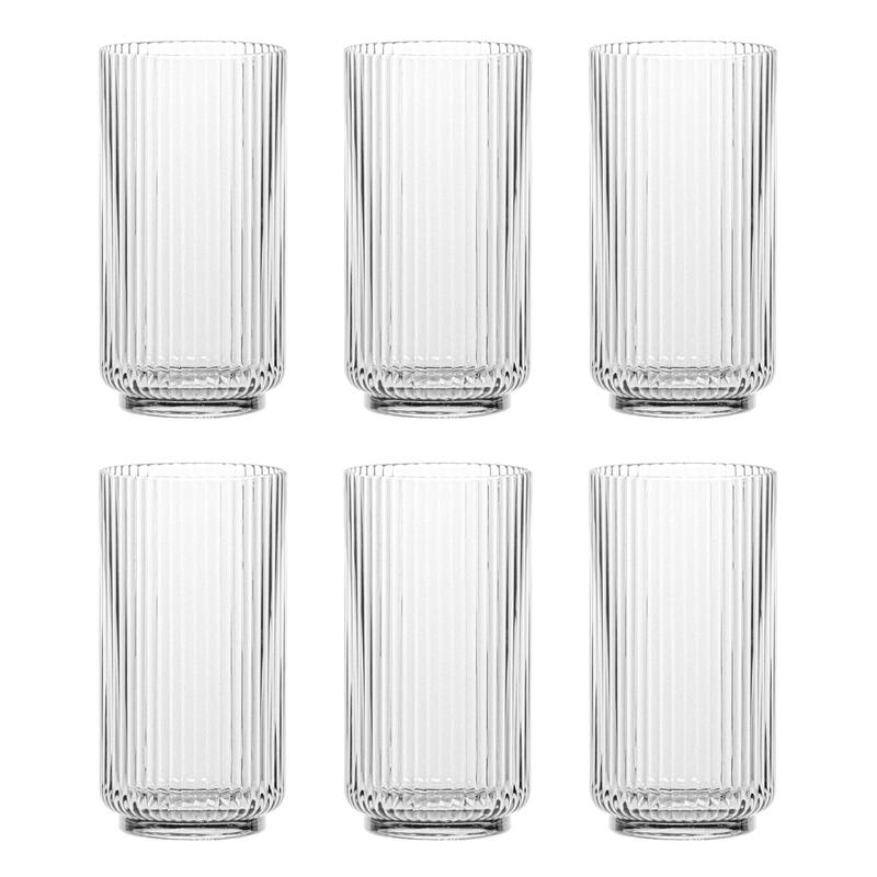 Abode Homewares Mesa Jumbo, 22 oz. Set of 6 - Clear