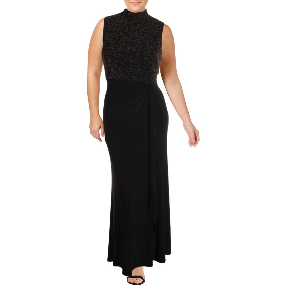 mock neck evening gown