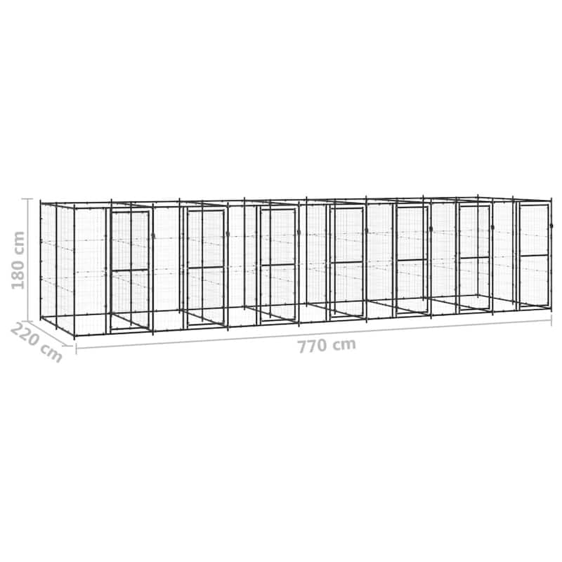vidaXL Outdoor Dog Pen Pet Crate Kennel Cage Playpen House for Yard Steel
