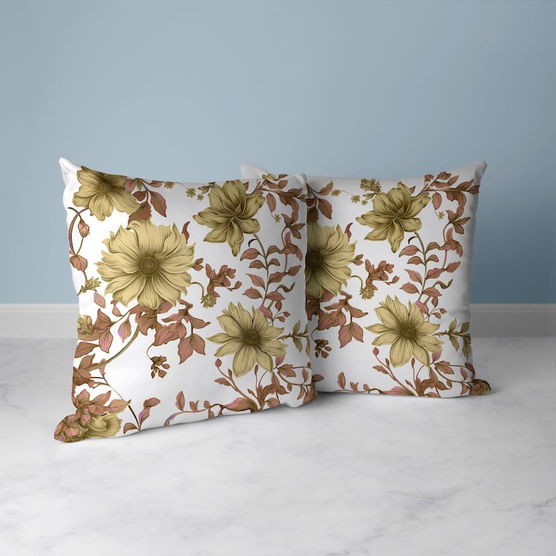 Harvest of Sunshine Faux Suede Reversible Throw Pillow Pink and Gold