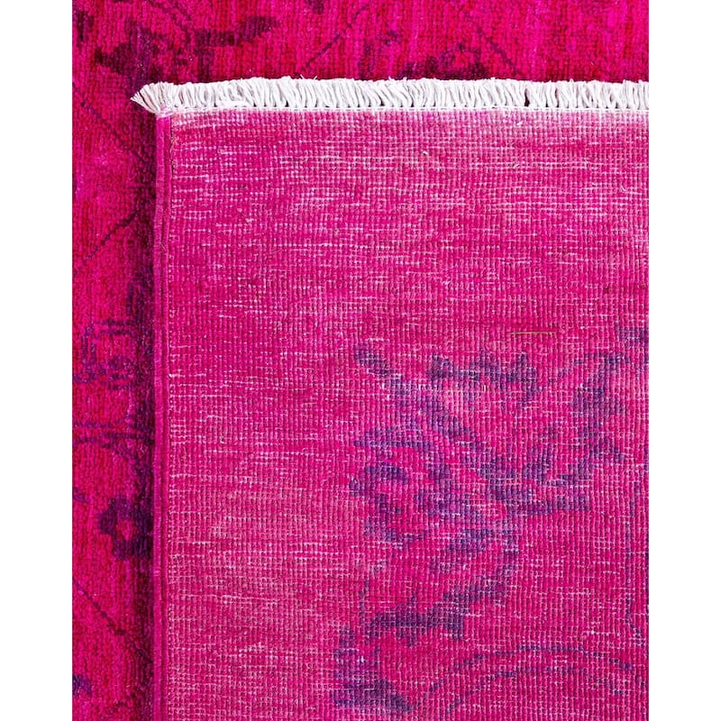 Overdyed, One-of-a-Kind Hand-Knotted Area Rug - Pink - 6' 1" x 9' 2"