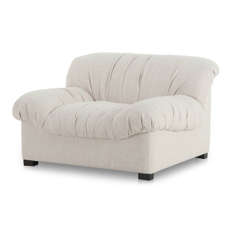 NADAAL STUDIOS Zarek Lounge Chair, Oversized Postmodern Design in Top Grain Leather, Tan