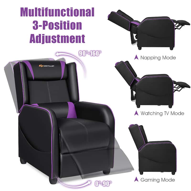 Goplus Massage Gaming Recliner Chair Single Living Room Sofa Home