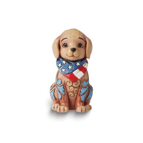 Curata Creek Mini Patriotic Puppy Stone Resin Figurine