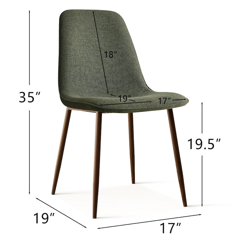 Modern Solid Back Side Dining Chair Walnut leg(Set of 4)