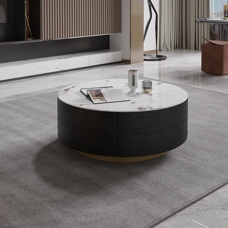 【日本限定モデル】 Modern-Round-Coffee-Table-with 座卓、ローテーブル