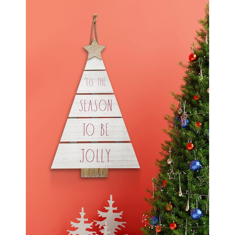 Rae Dunn CHRISTMAS Wall Décor - TIS THE SEASON TO BE JOLLY