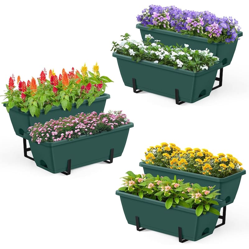 2 Tier Vertical Garden Planter for Flower Fruit Vegetable with Drain Holes