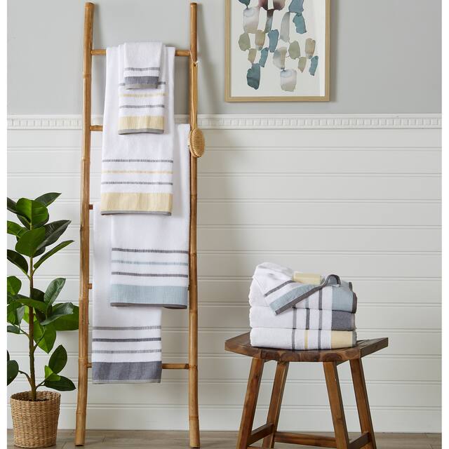 Luxurious Cotton Decorative Stripe Towel Set