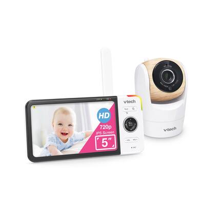 5" 720p HD Display, Super 110 Wide Angle View Baby Monitor, Remote Pan-Tilt-Zoom,Night Vision, Up to 1000ft Range