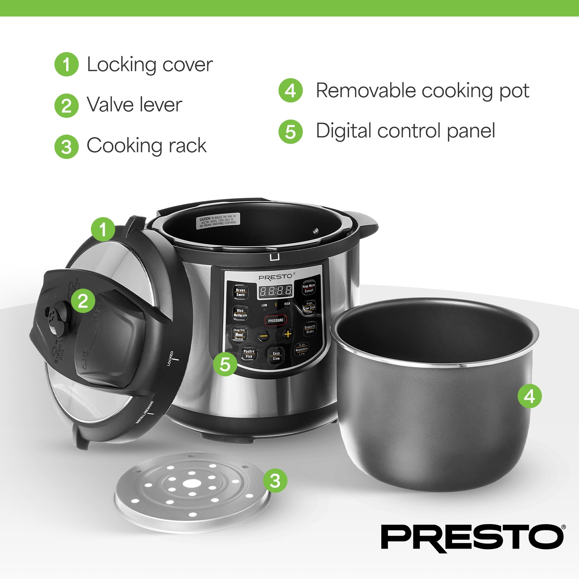 Presto 02141 Qt Electric Pressure Cooker Plus Programmable Slow