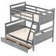 preview thumbnail 11 of 10, Twin Over Full Bunk Bed with Drawers, Guardrails, and Ladder