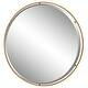 preview thumbnail 5 of 5, Round Beveled Floating Wall Mirror - 42" - Antiqued Gold Finish