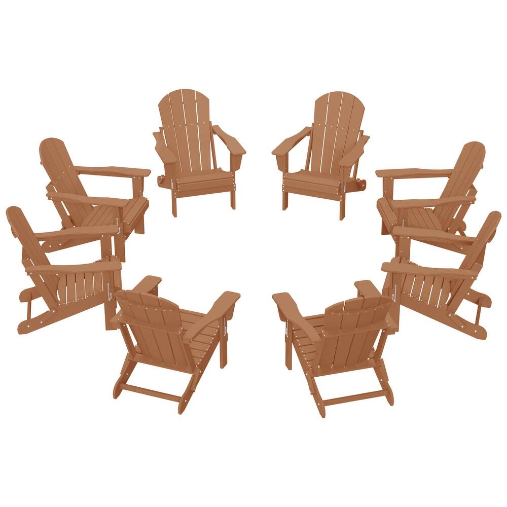 Laguna Hdpe All Weather Outdoor Patio Foldable Adirondack Chairs (Set Of 8)