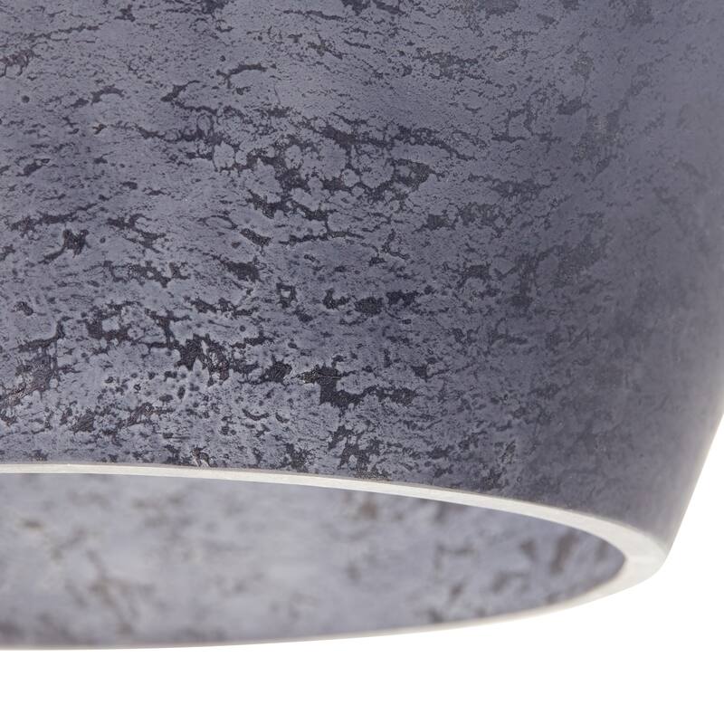 Lily River of Goods Black Metal and Glass 10.75-Inch Pendant Light with Adjustable Hanging Cord - 10.75" x 10.75" x 14/73"