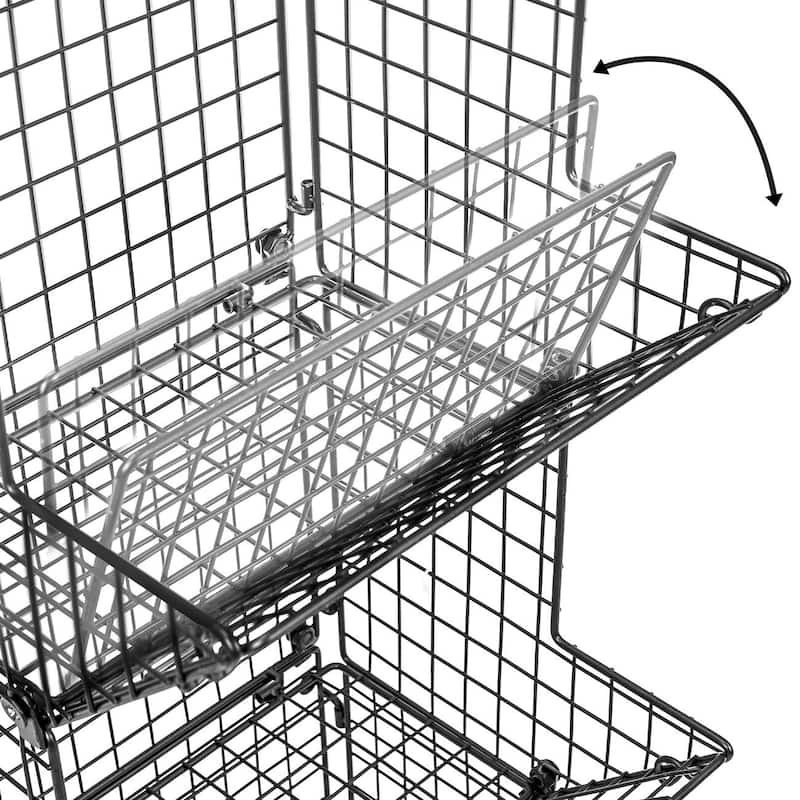 3 Tier Wall Mounted Storage Rack - Black