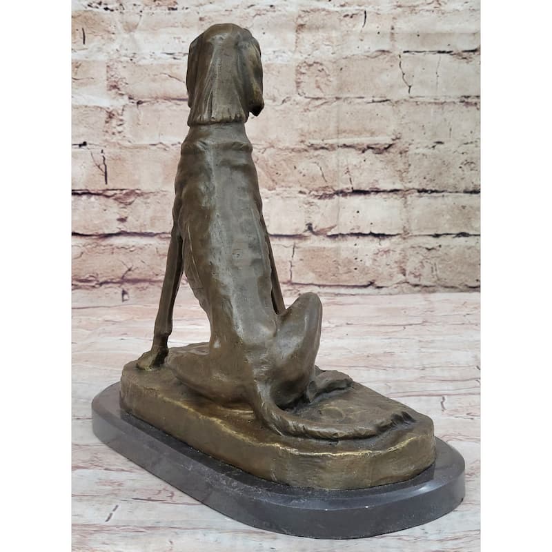 Bronze Service Imitative Dog W/ Vest Statue Sculpture Figure Figurine 10” X 10”