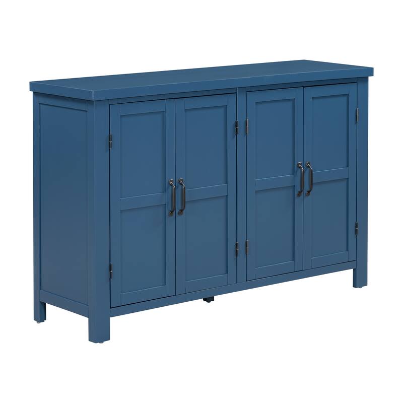 4-Door Storage Sideboard with Adjustable Shelves and Retro Atimon Handles ,Ample Storage,Pinewood Legs
