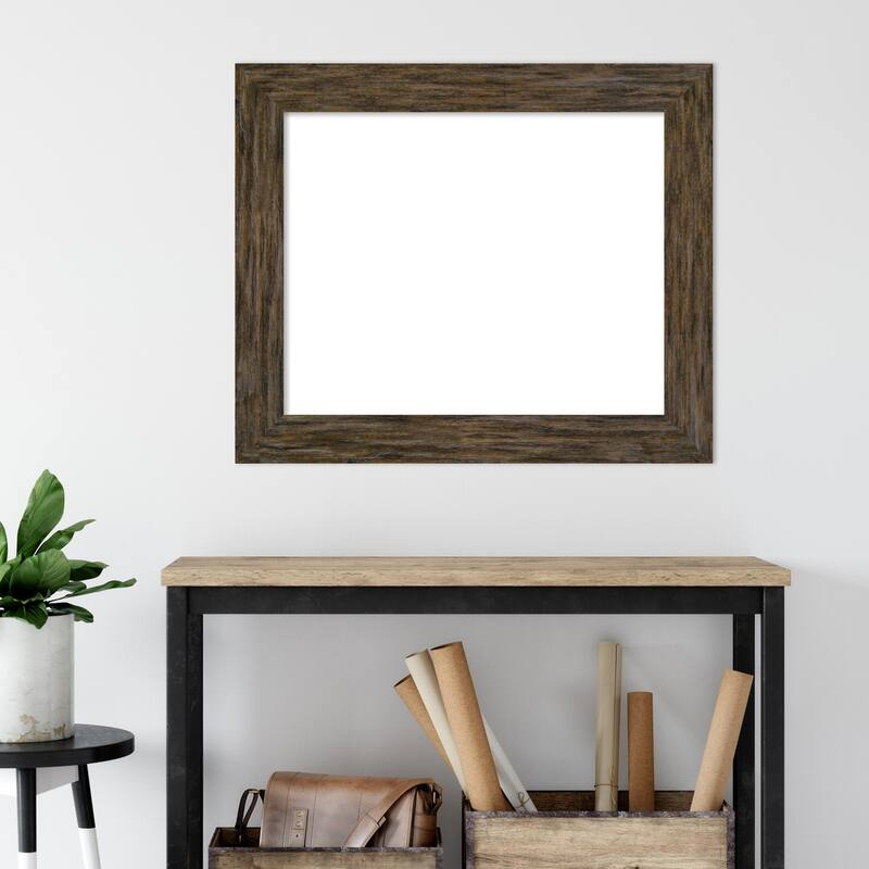 Amanti Art Fencepost Brown Framed Dry Erase Magnetic Board