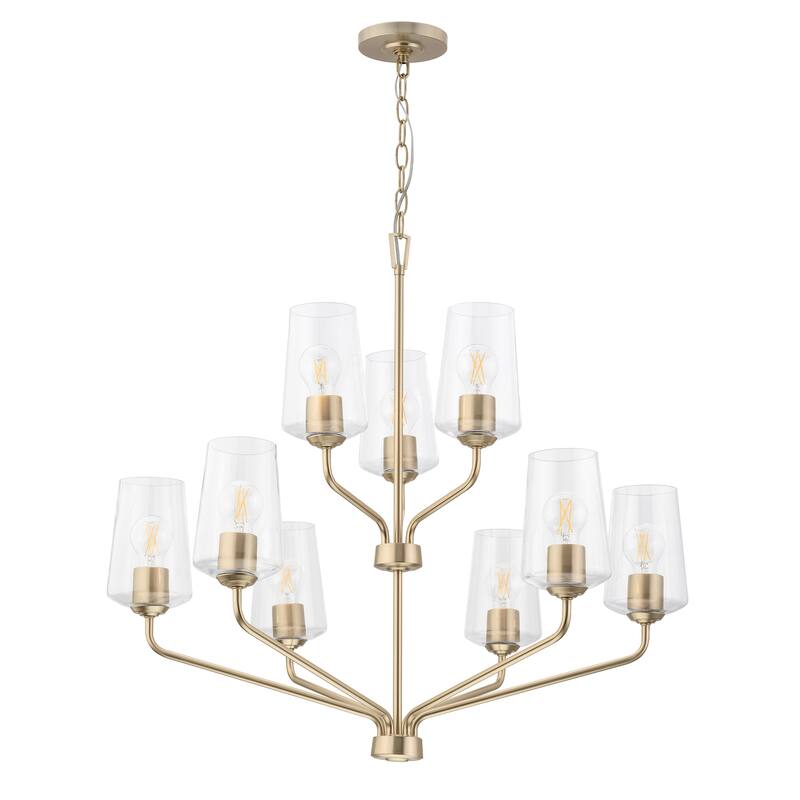 Celino Nine-Light Chandelier with Clear Glass - 30