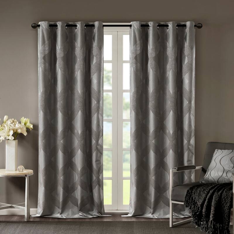 Ogee Knitted Jacquard Curtain Panel