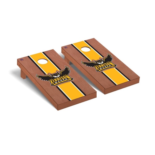 slide 2 of 5, Kennesaw State KSU Owls Rosewood Cornhole Board Set