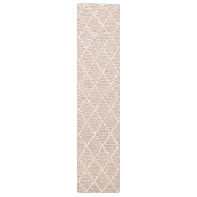 ECARPETGALLERY Braid weave Sienna Grey Wool Rug - 2'3 x 9'10 - Light Grey - 2'3 x 9'10