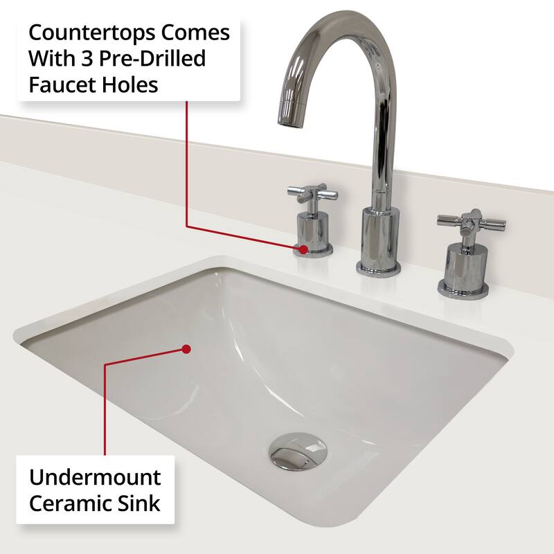 Castor Bath Vanity with Quartz Top, Sink and Faucet