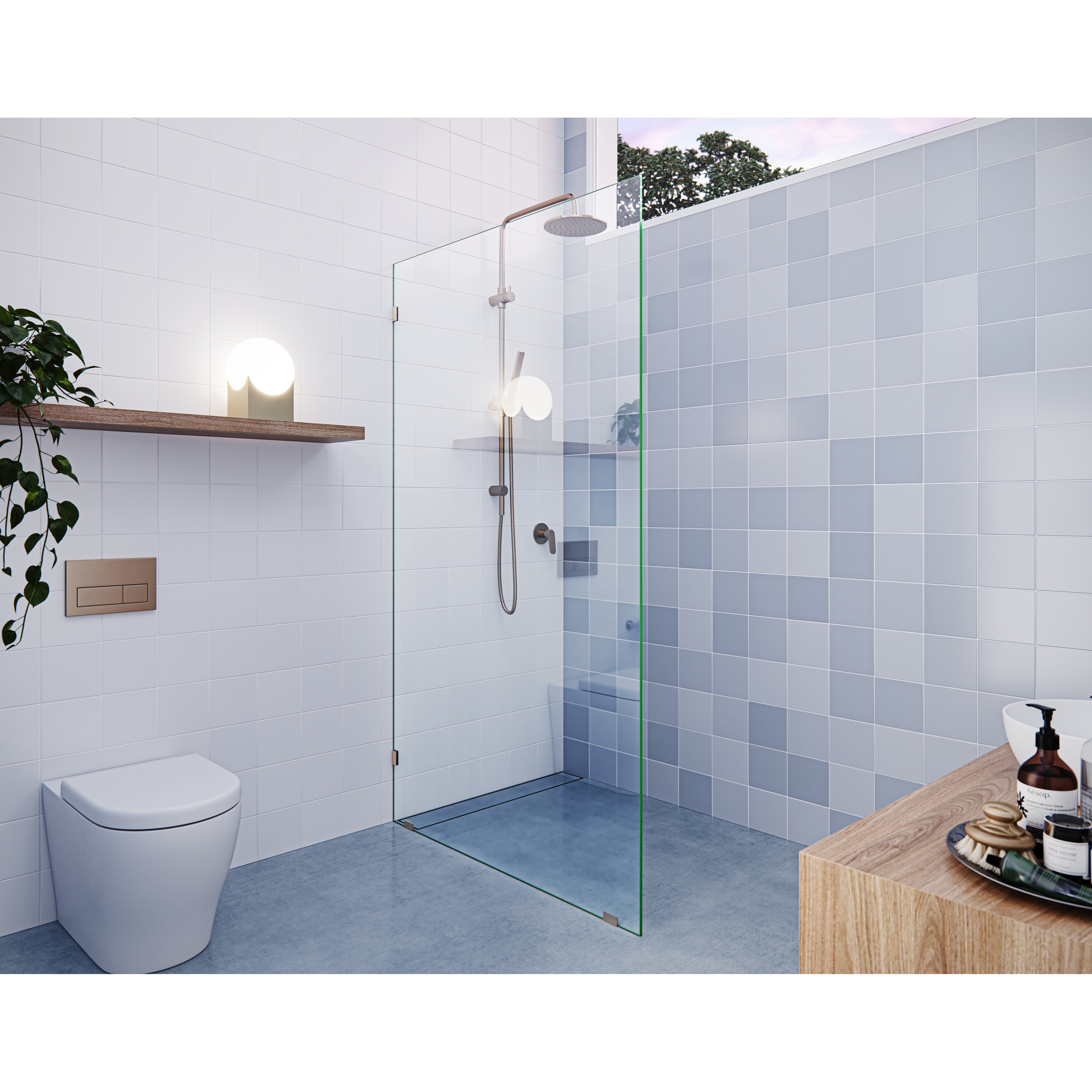 Glass Warehouse 78" x 44" Frameless Shower Door - Single Fixed Panel