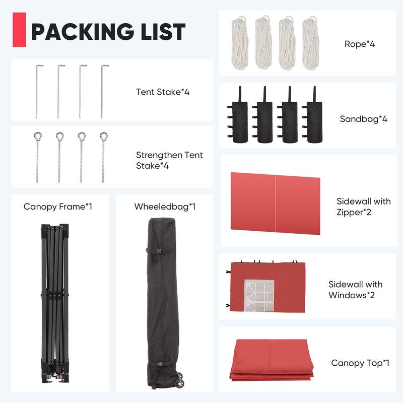 Ainfox 12x12 Pop Up Canopy Tent with 4 Sidewalls, Outdoor Beach Gazebos with 4 Sandbags