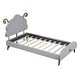 preview thumbnail 22 of 42, Full Size Upholstered Platform Bed with Animal Shaped Headboard