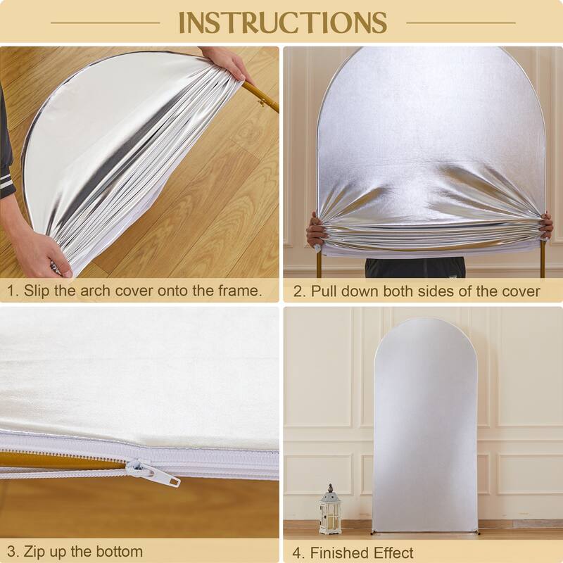 Wedding Arch Cover Double-Sided Spandex Fitted Arch Stand Covers Stretchy Backdrop Cover for Balloon Arches Birthday