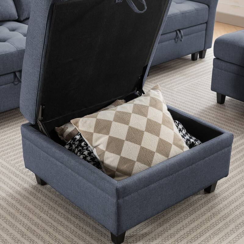 Mixoy Modular Sectional Sofa with Adjustable Armrest,Storage Ottoman,Modern L/U Shaped Living Room Furniture Set