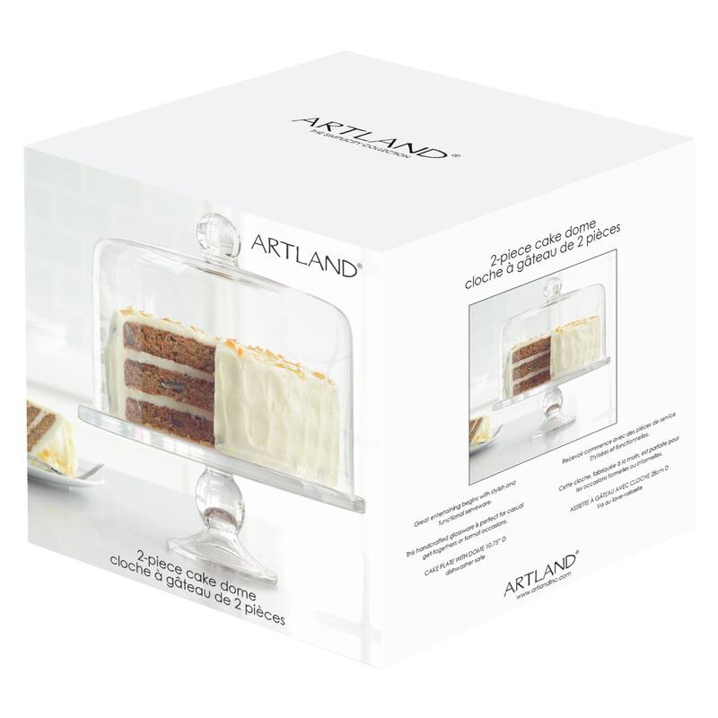 Artland Simplicity Cake Stand with Straight Sided Dome - 11" D x 11.4" H