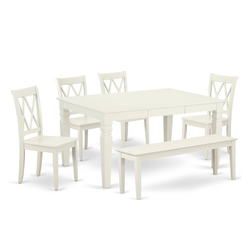 East West Furniture Dining Room Table Set - A Rectangle Kitchen Table ...