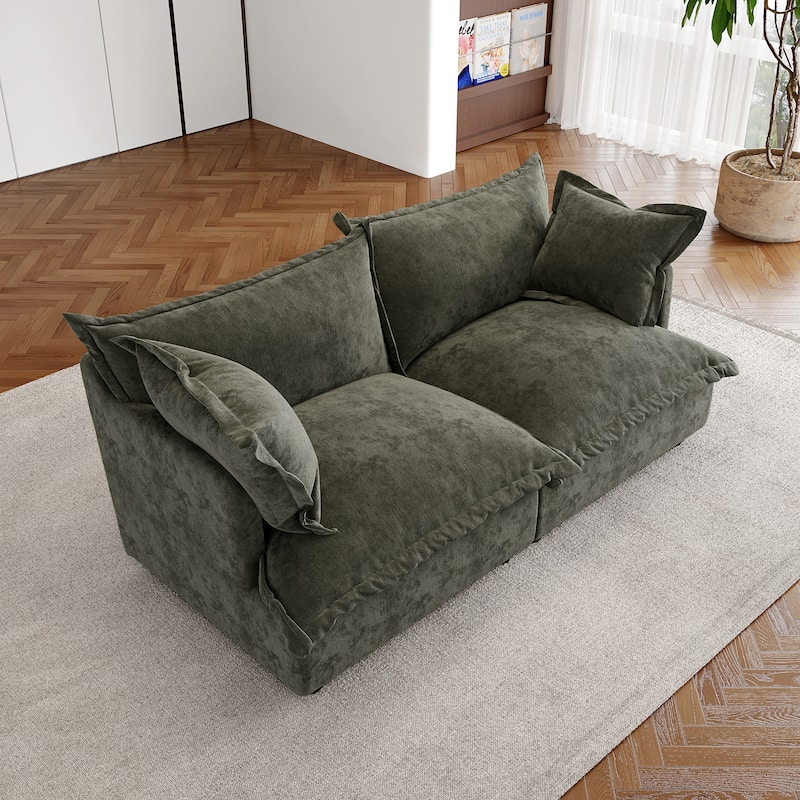 Double Layer Cushion Comfy Cloud Modular Sectional Sofa Set
